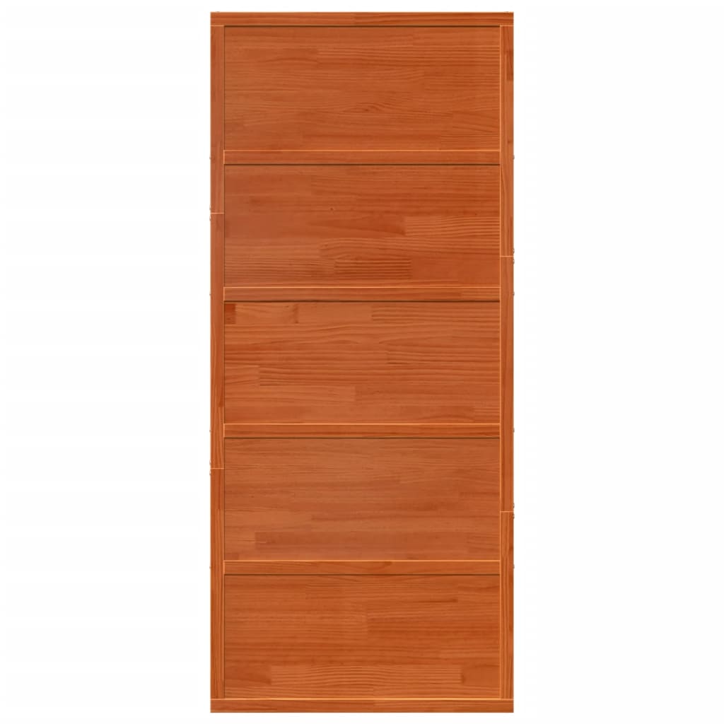 Porte de grange marron cire 90x208 cm bois massif de pin