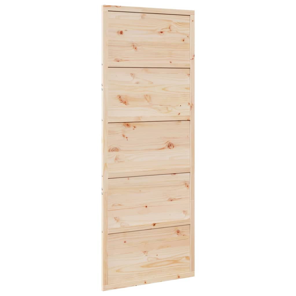 Porte de grange 80x208 cm bois massif de pin