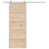 Porte de grange 80x208 cm bois massif de pin