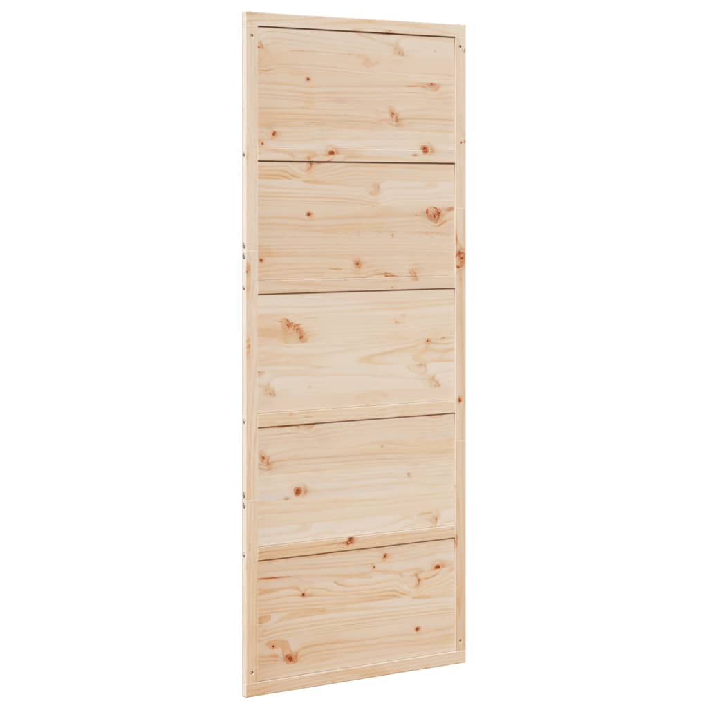 Porte de grange 80x208 cm bois massif de pin