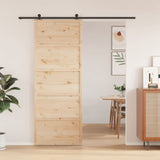 Porte de grange 80x208 cm bois massif de pin