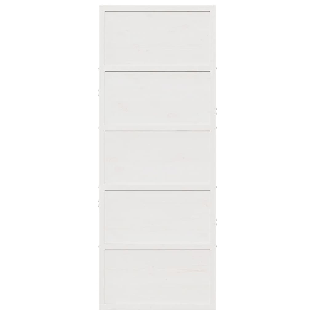 Porte de grange blanc 80x208 cm bois massif de pin