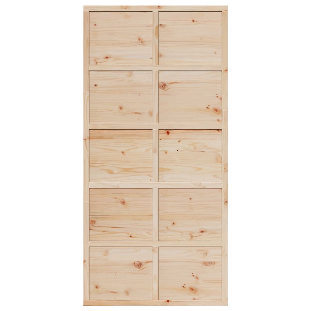 Porte de grange 100x208 cm bois massif de pin