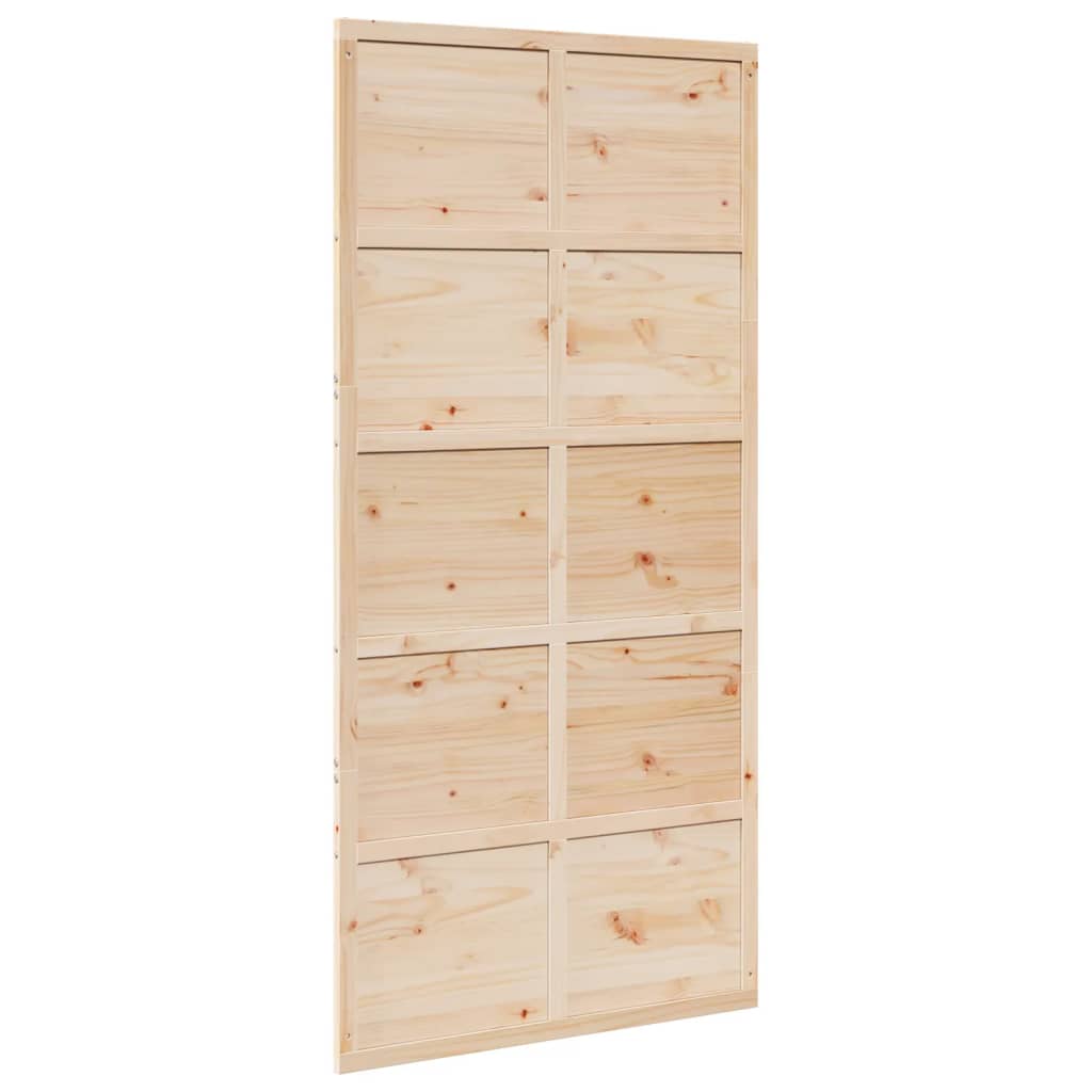 Porte de grange 100x208 cm bois massif de pin