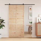 Porte de grange 100x208 cm bois massif de pin