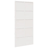 Porte de grange blanc 100x208 cm bois massif de pin