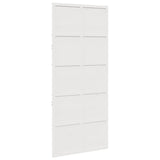 Porte de grange blanc 90x208 cm bois massif de pin