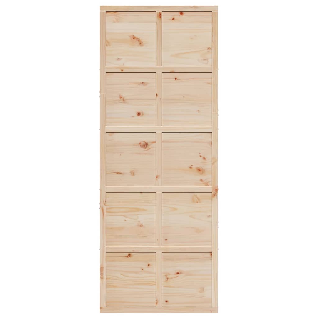 Porte de grange 80x208 cm bois massif de pin