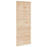 Porte de grange 80x208 cm bois massif de pin