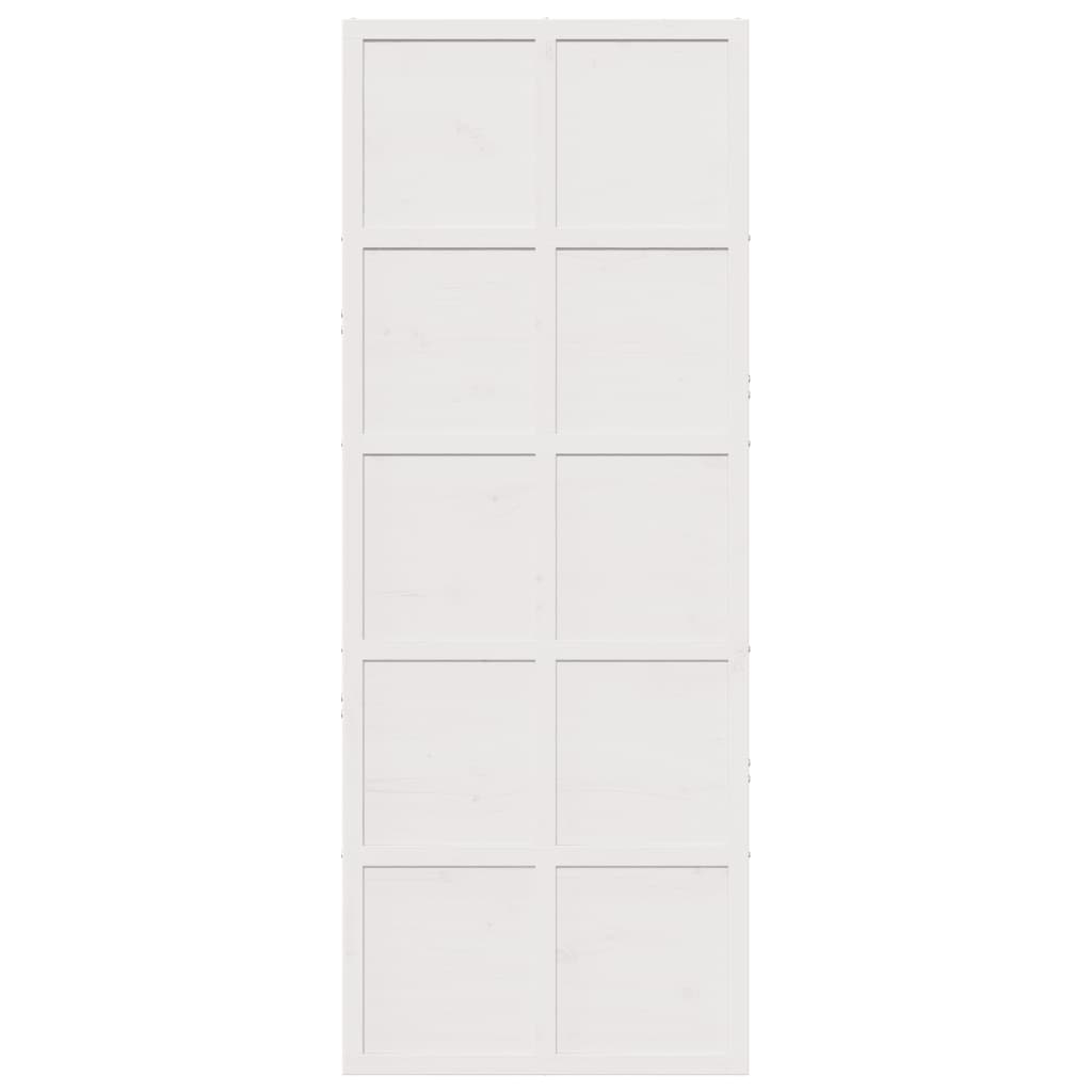 Porte de grange blanc 80x208 cm bois massif de pin