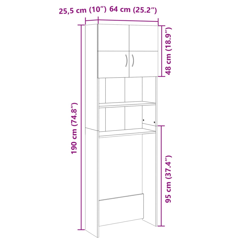 Waschmaschinenschrank Sonoma-Eiche Holzwerkstoff