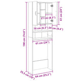 Meuble pour machine à laver chêne sonoma 64x25,5x190 cm