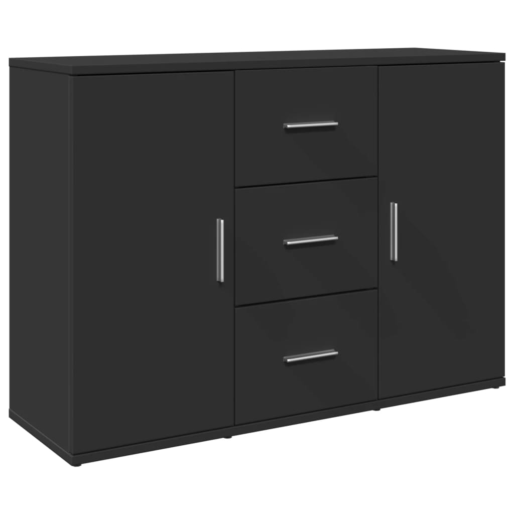 Buffet noir 90,5x29,5x65 cm bois d'ingénierie