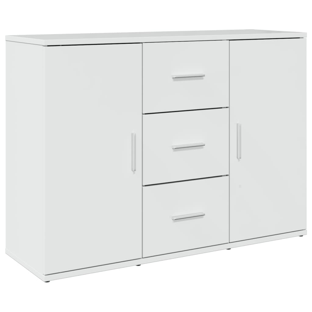 Buffet blanc brillant 90,5x29,5x65 cm bois d'ingénierie