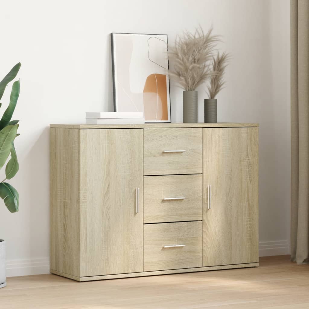 Sideboard aus Sonoma-Eiche, 90,5 x 29,5 x 65 cm, Holzwerkstoff