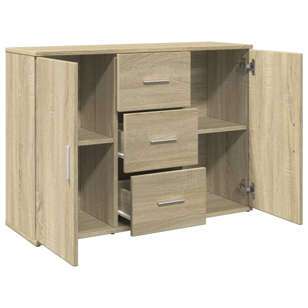 Sideboard aus Sonoma-Eiche, 90,5 x 29,5 x 65 cm, Holzwerkstoff