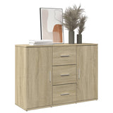 Sideboard aus Sonoma-Eiche, 90,5 x 29,5 x 65 cm, Holzwerkstoff