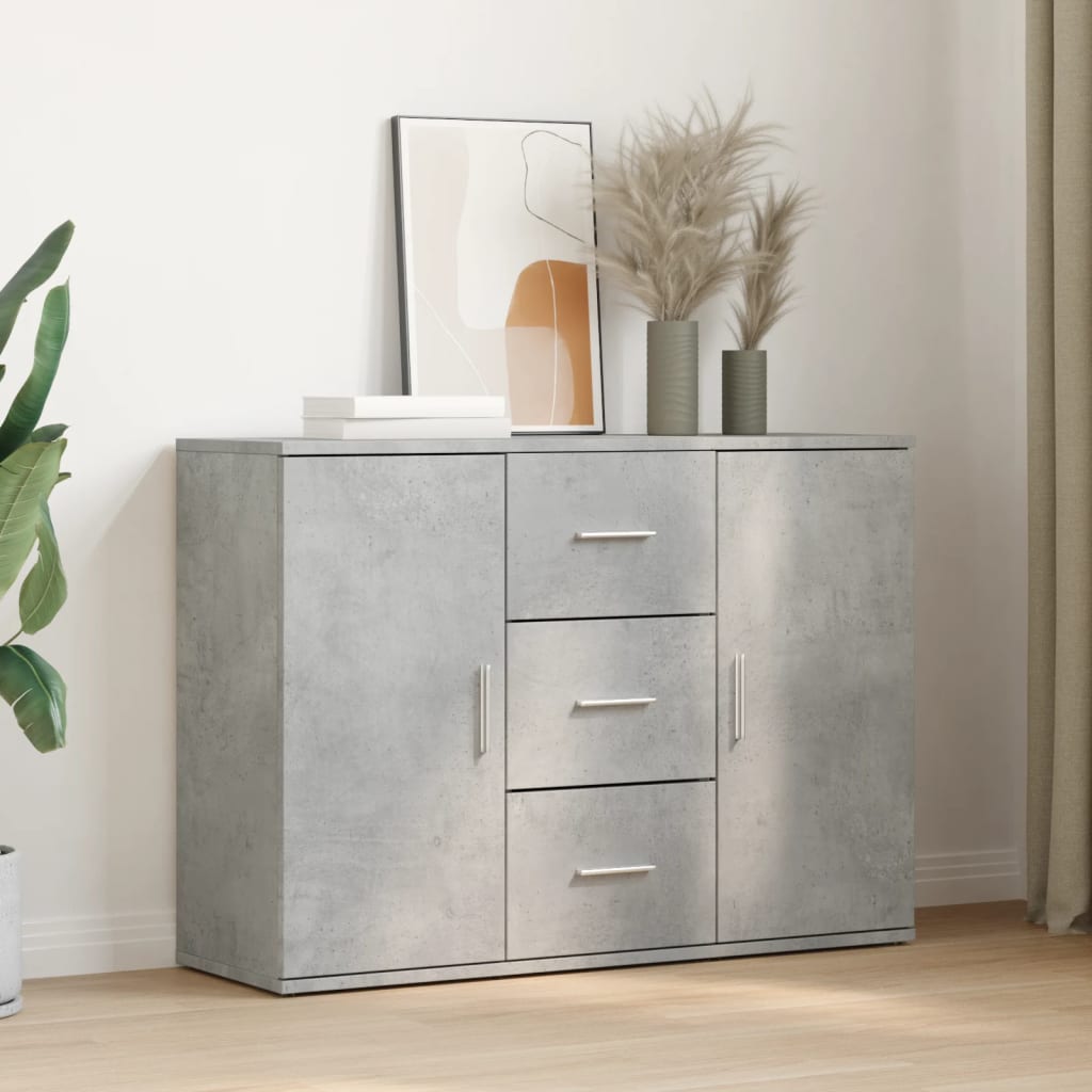 Buffet gris béton 90,5x29,5x65 cm bois d'ingénierie