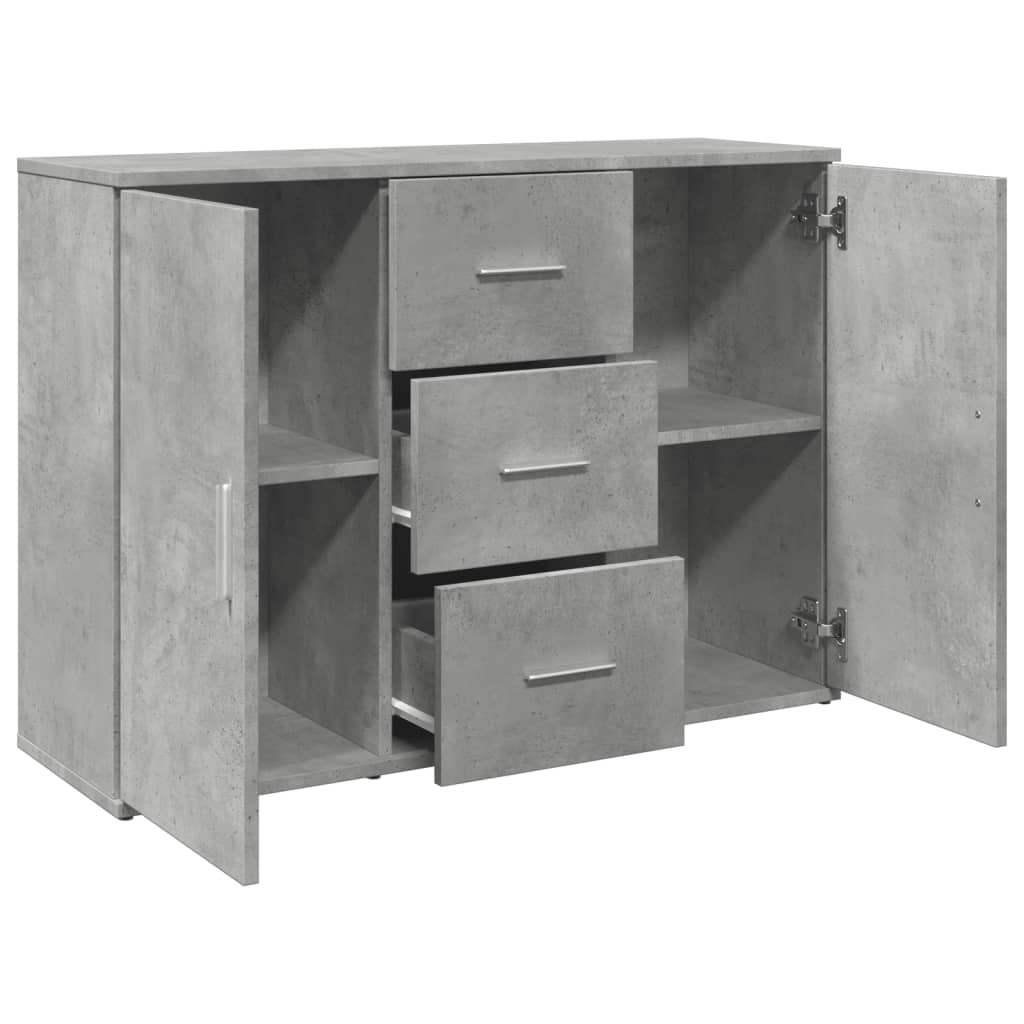 Buffet gris béton 90,5x29,5x65 cm bois d'ingénierie