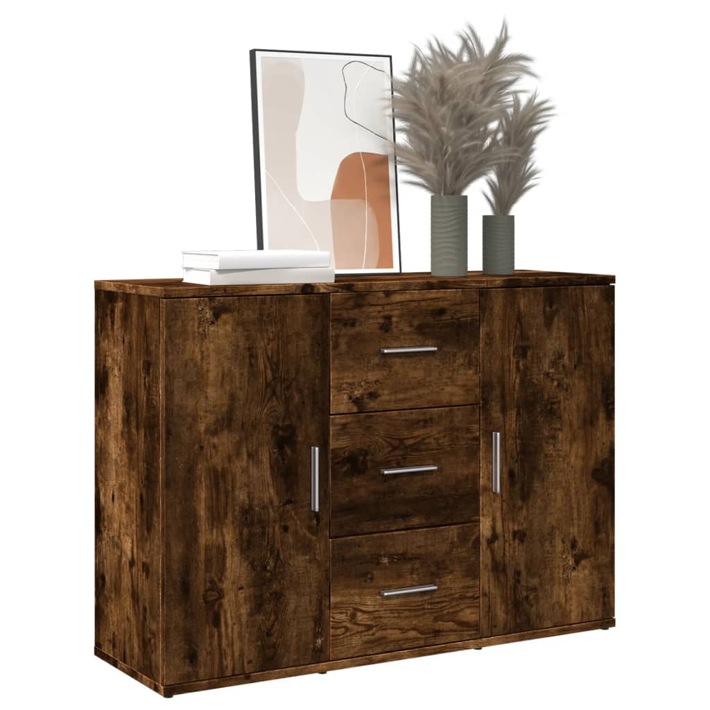 Smoked oak sideboard 90.5x29.5x65 cm engineered wood