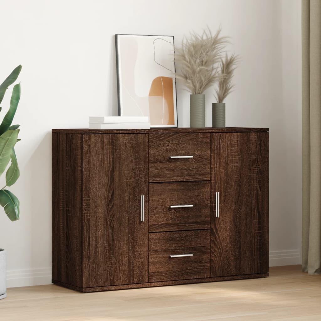 Buffet chêne marron 90,5x29,5x65 cm bois d'ingénierie