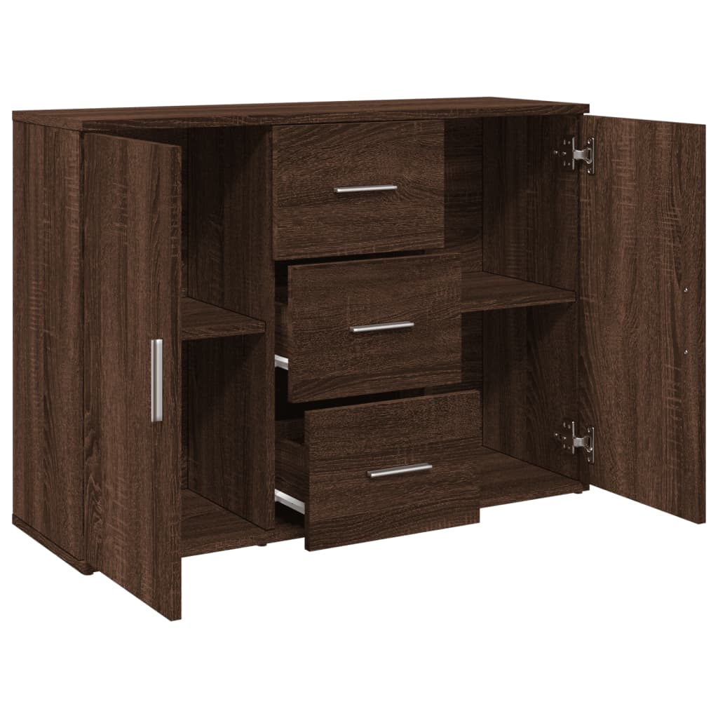 Buffet chêne marron 90,5x29,5x65 cm bois d'ingénierie