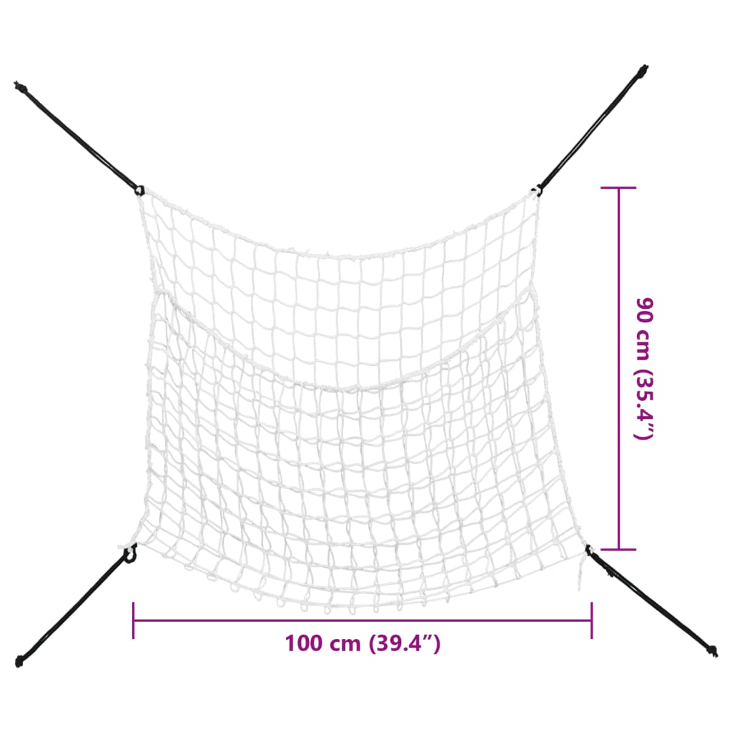 Heunetze 2 Stück rechteckig weiß 100x90 cm PP