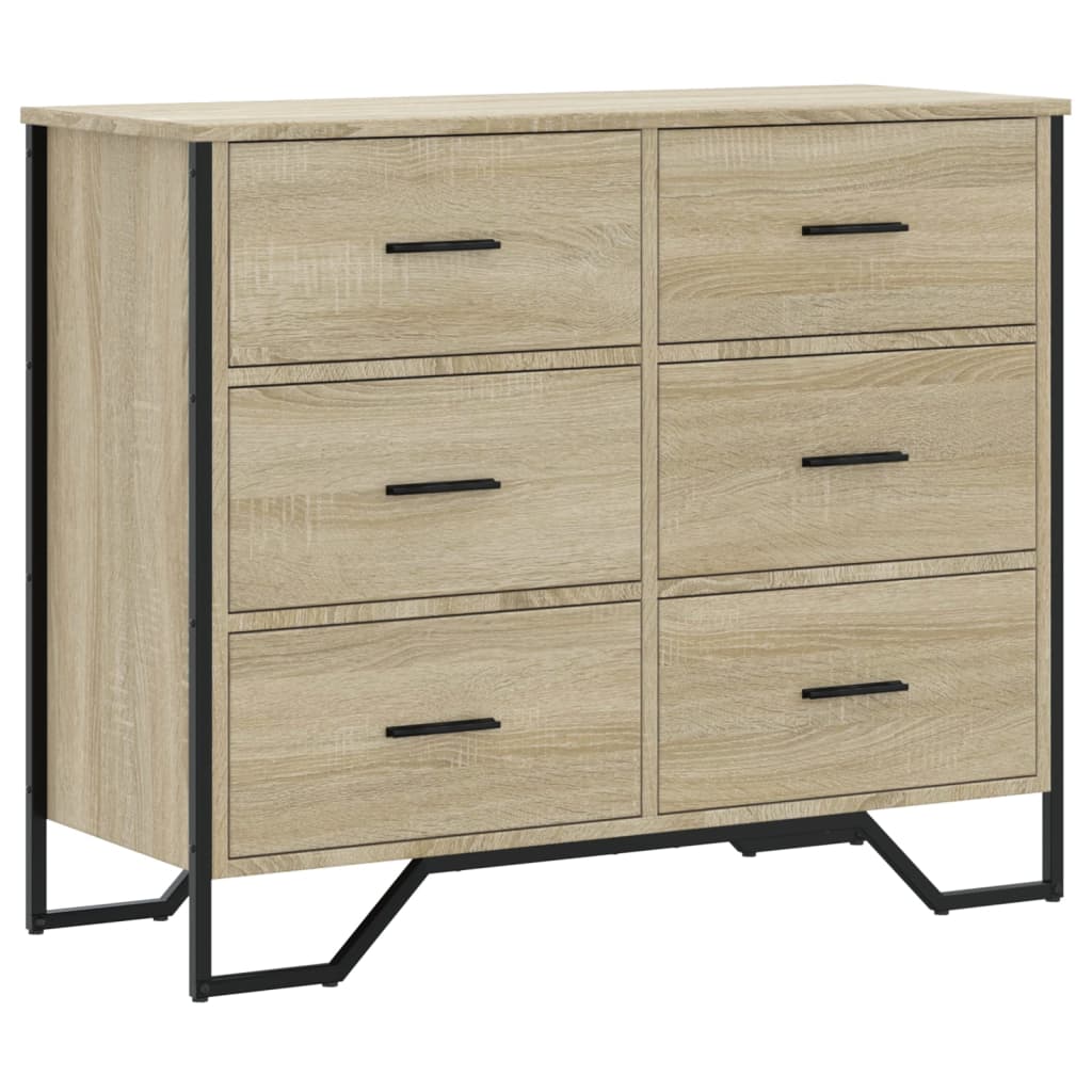 Commode chêne sonoma 91x35,5x74,5 cm bois d'ingénierie