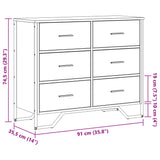 Commode chêne sonoma 91x35,5x74,5 cm bois d'ingénierie