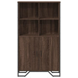 High sideboard brown oak 79.5x35.5x137.5 cm engineered wood