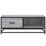 Sonoma grauer Couchtisch 90x57x35 cm aus Holzwerkstoff und Metall