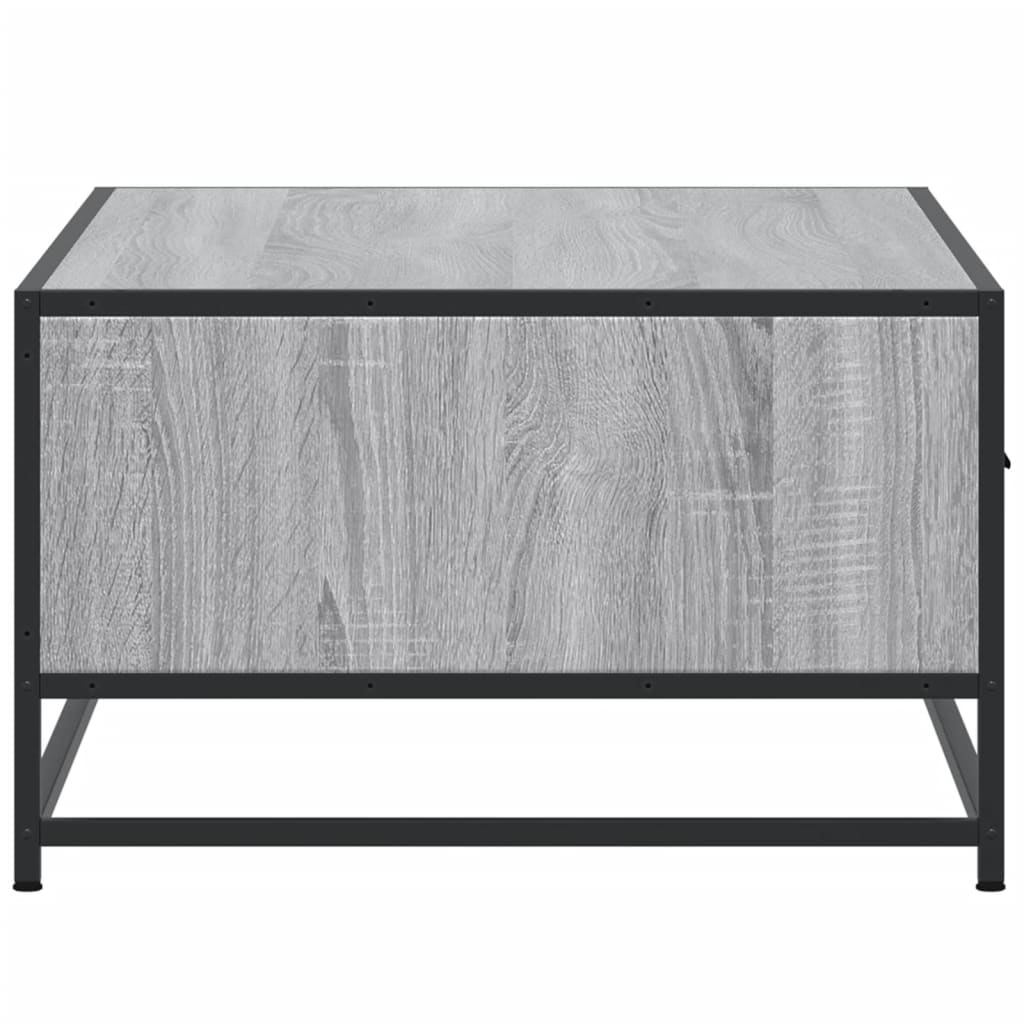 Sonoma grauer Couchtisch 90x57x35 cm aus Holzwerkstoff und Metall