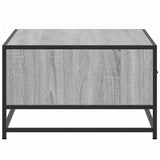 Sonoma grauer Couchtisch 90x57x35 cm aus Holzwerkstoff und Metall