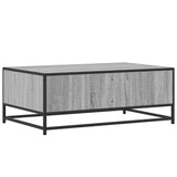 Sonoma grauer Couchtisch 90x57x35 cm aus Holzwerkstoff und Metall