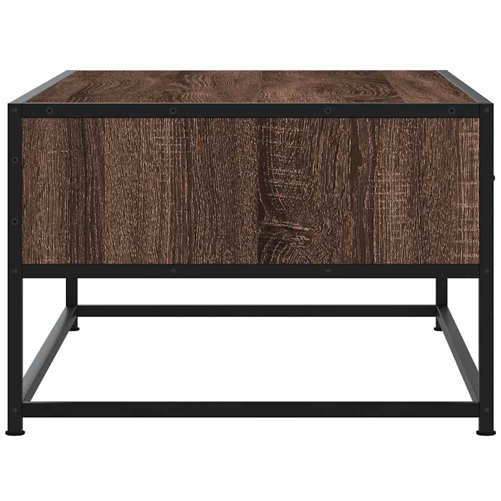 Table basse chêne marron 100x50x35cm bois d'ingénierie et métal