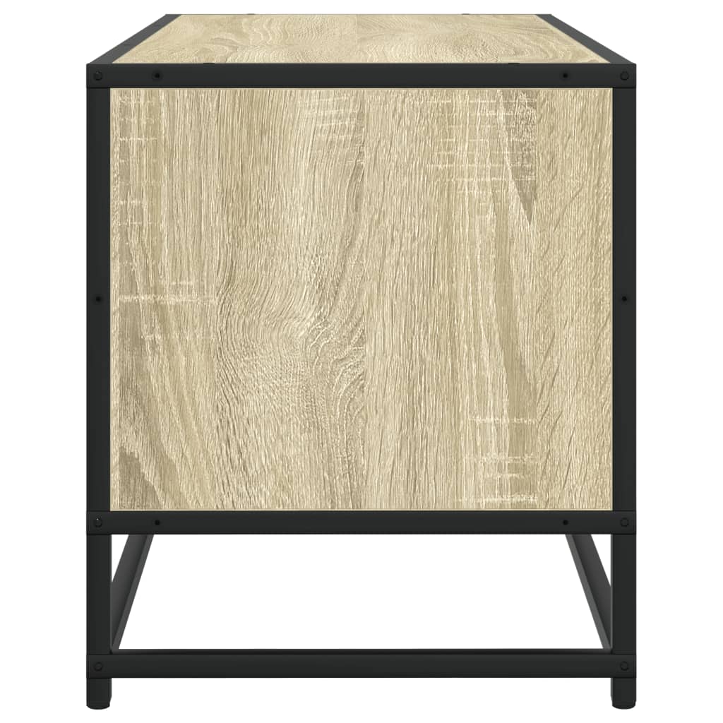 Meuble TV chêne sonoma 80x34,5x40 cm bois d'ingénierie et métal