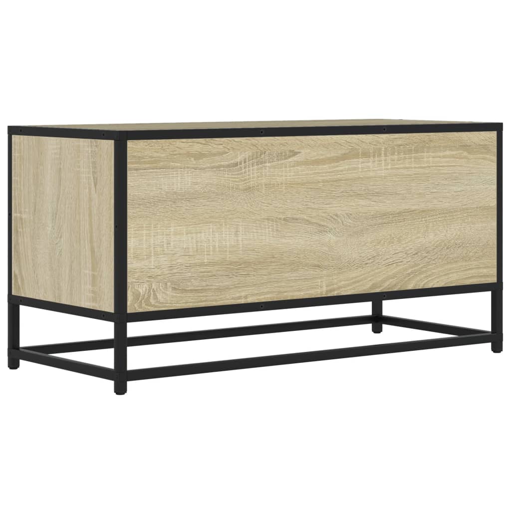 Meuble TV chêne sonoma 80x34,5x40 cm bois d'ingénierie et métal