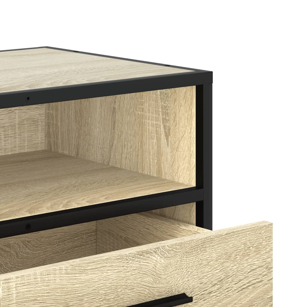 Meuble TV chêne sonoma 80x34,5x40 cm bois d'ingénierie et métal