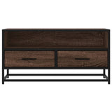 Meuble TV chêne marron 80x34,5x40 cm bois d'ingénierie et métal