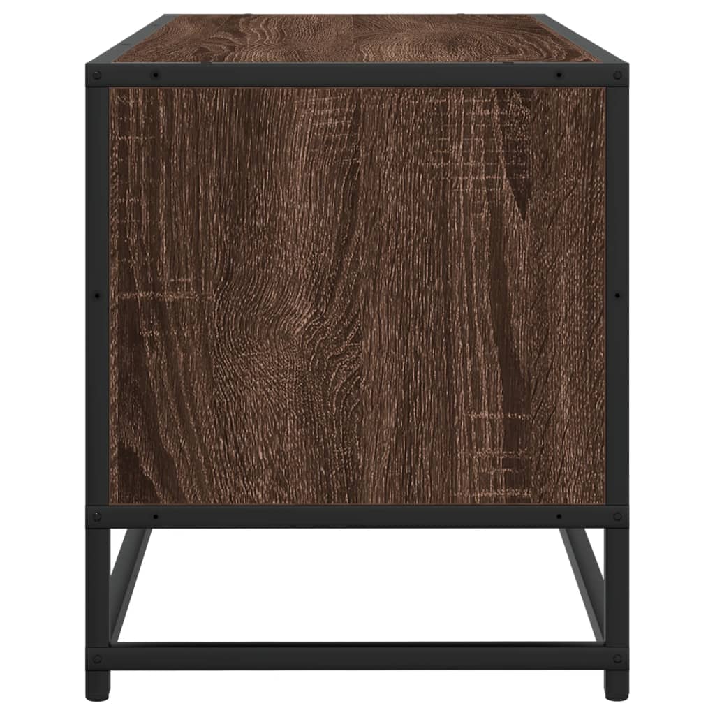 Meuble TV chêne marron 80x34,5x40 cm bois d'ingénierie et métal