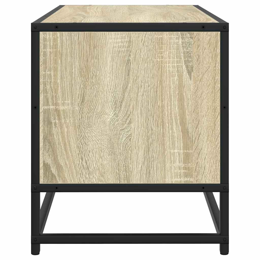 Meuble TV chêne sonoma 100x34,5x40cm bois d'ingénierie et métal