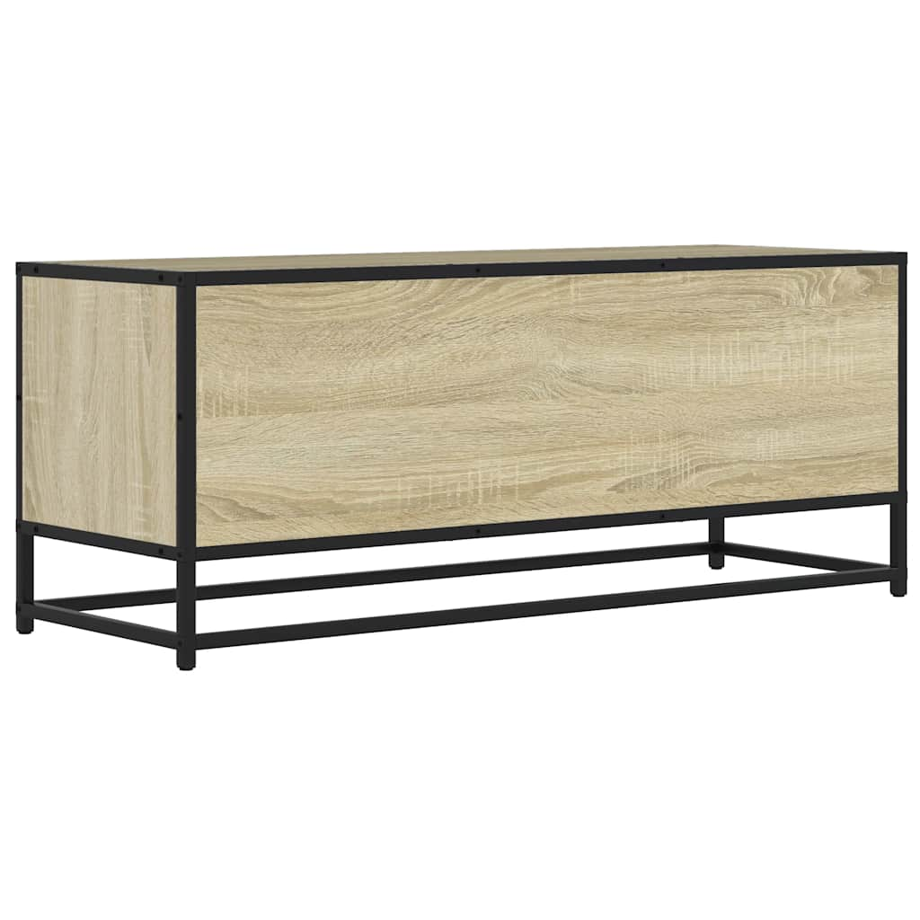 Meuble TV chêne sonoma 100x34,5x40cm bois d'ingénierie et métal