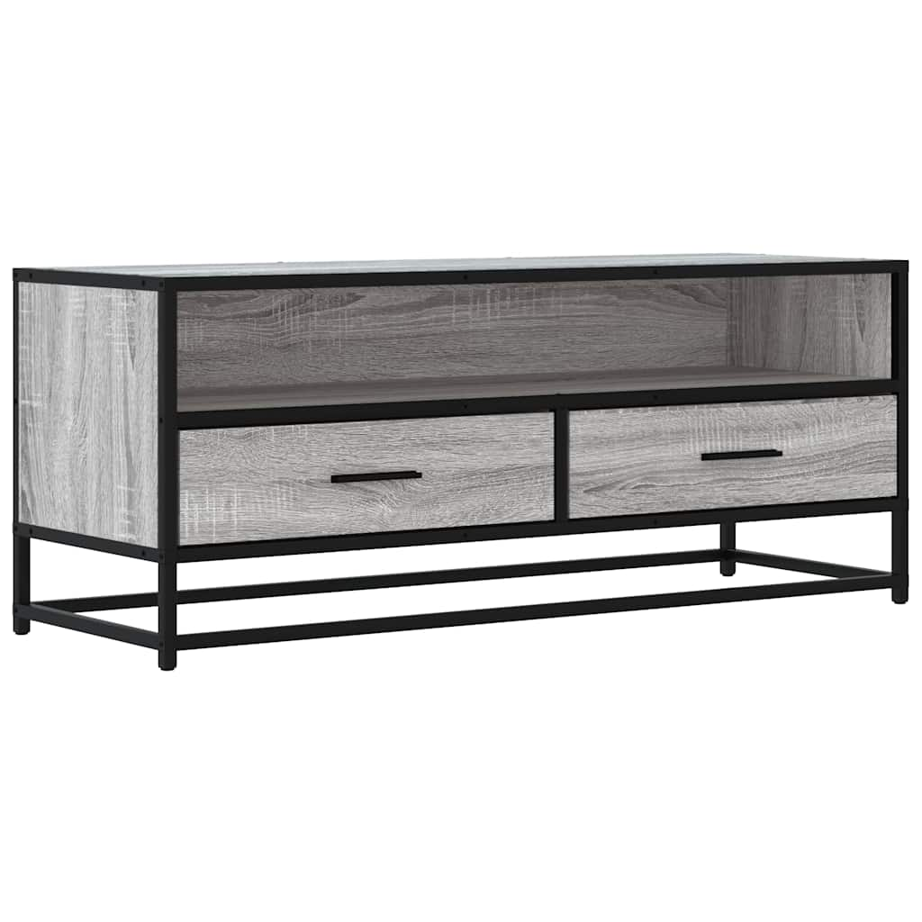 Meuble TV sonoma gris 100x34,5x40 cm bois d'ingénierie et métal