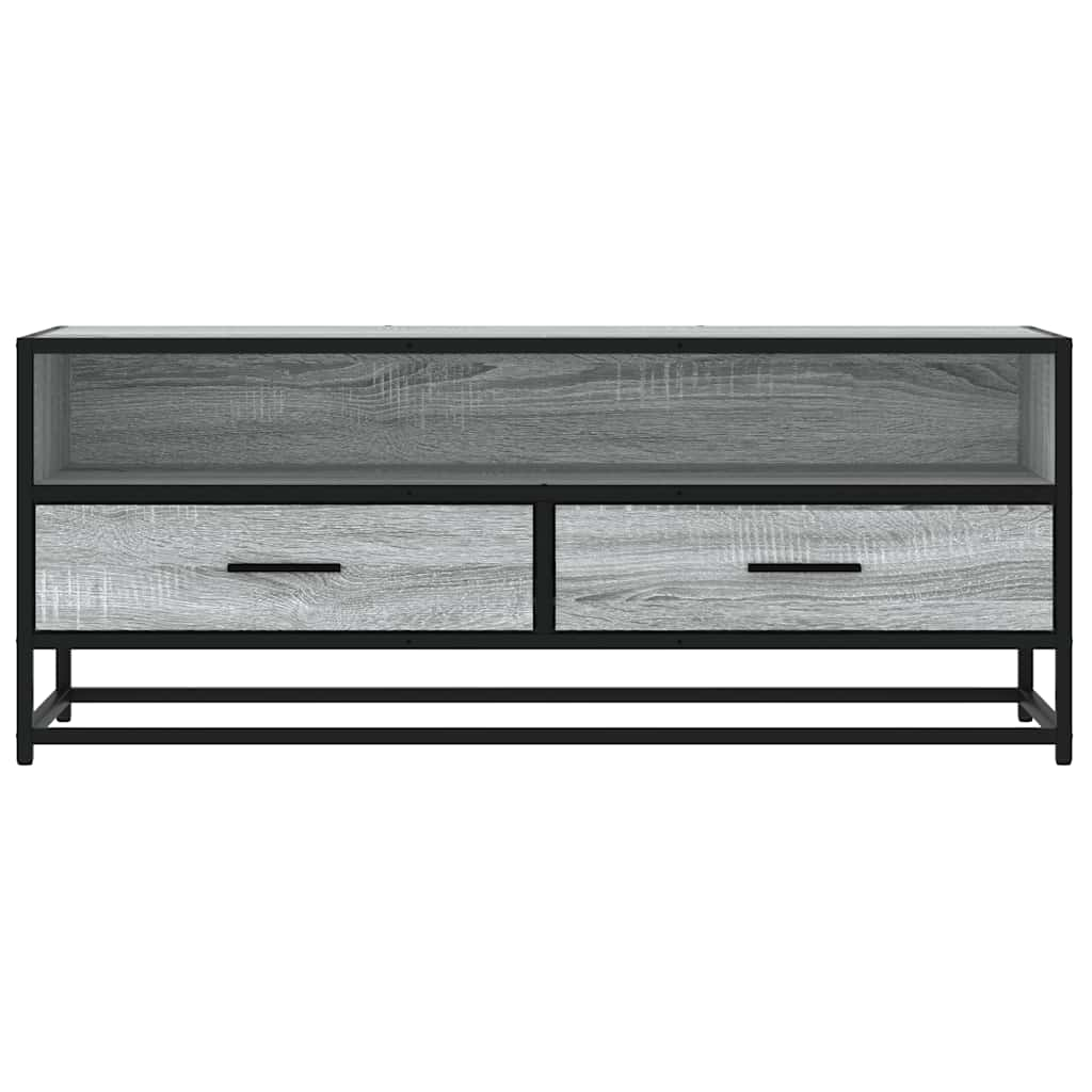 Meuble TV sonoma gris 100x34,5x40 cm bois d'ingénierie et métal