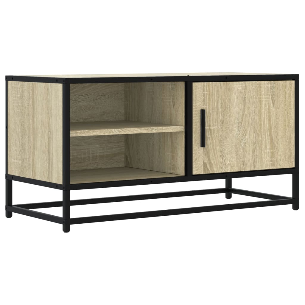 Sonoma oak TV cabinet 80x34.5x40 cm engineered wood and metal