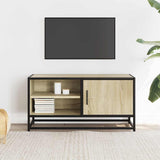 Meuble TV chêne sonoma 80x34,5x40 cm bois d'ingénierie et métal