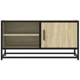 Meuble TV chêne sonoma 80x34,5x40 cm bois d'ingénierie et métal