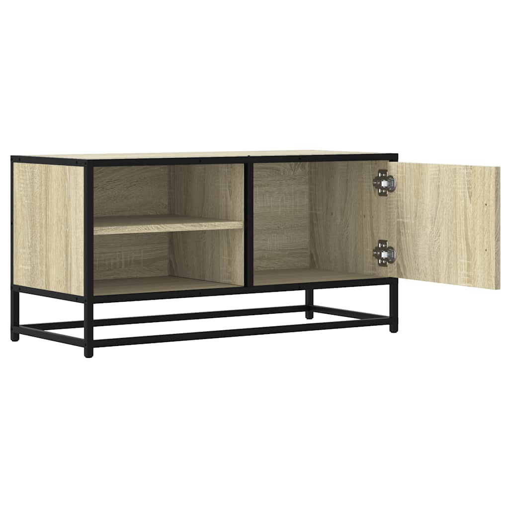 Sonoma oak TV cabinet 80x34.5x40 cm engineered wood and metal