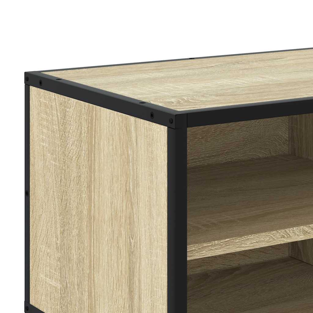 Meuble TV chêne sonoma 80x34,5x40 cm bois d'ingénierie et métal