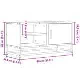 Meuble TV chêne sonoma 80x34,5x40 cm bois d'ingénierie et métal